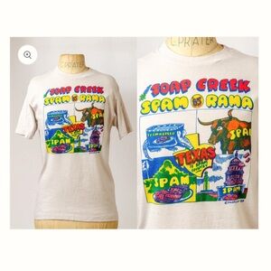 1985 Soap Creek Saloon Spamorama Austin Texas Kerry Awn Vintage T Shirt